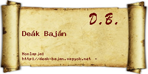Deák Baján névjegykártya