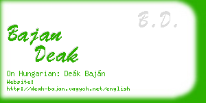 bajan deak business card